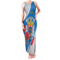 Melilla Family Matching Tank Maxi Dress and Hawaiian Shirt Coat Of Arms Red Carnation