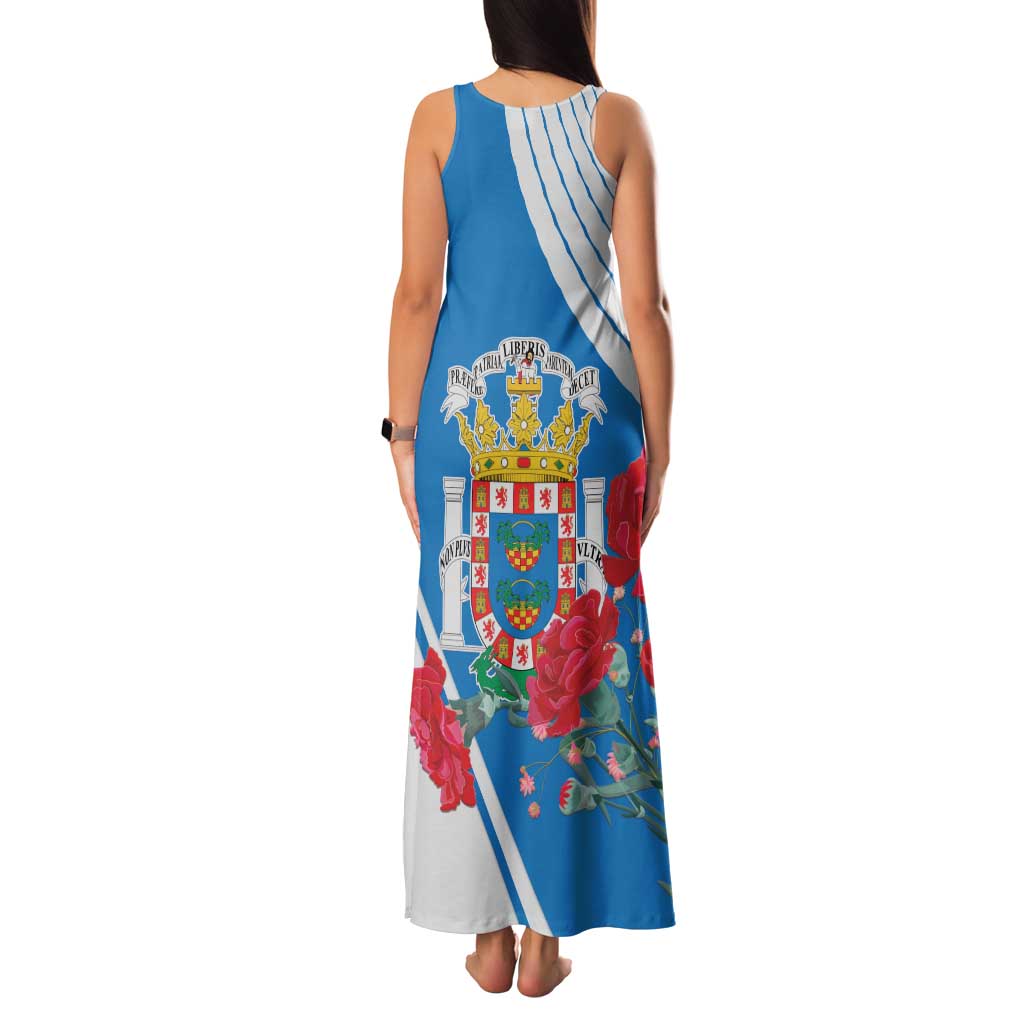 Melilla Family Matching Tank Maxi Dress and Hawaiian Shirt Coat Of Arms Red Carnation
