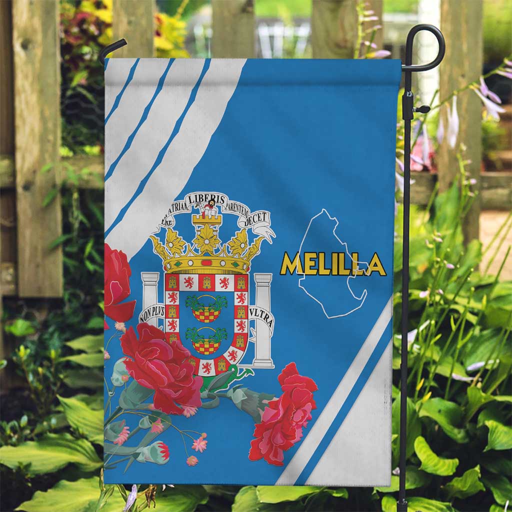 Melilla Garden Flag Coat Of Arms Red Carnation