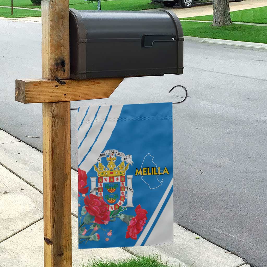 Melilla Garden Flag Coat Of Arms Red Carnation