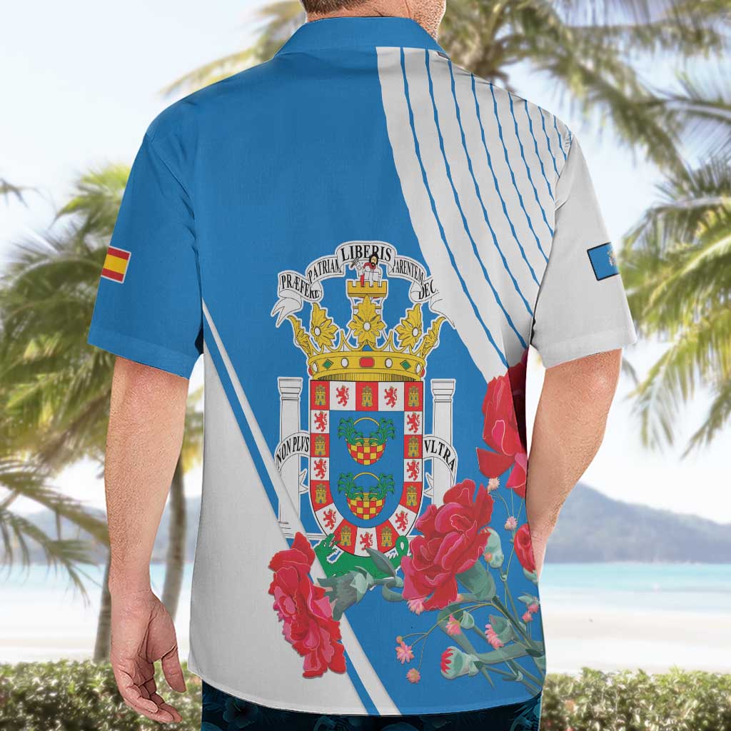 Melilla Hawaiian Shirt Coat Of Arms Red Carnation