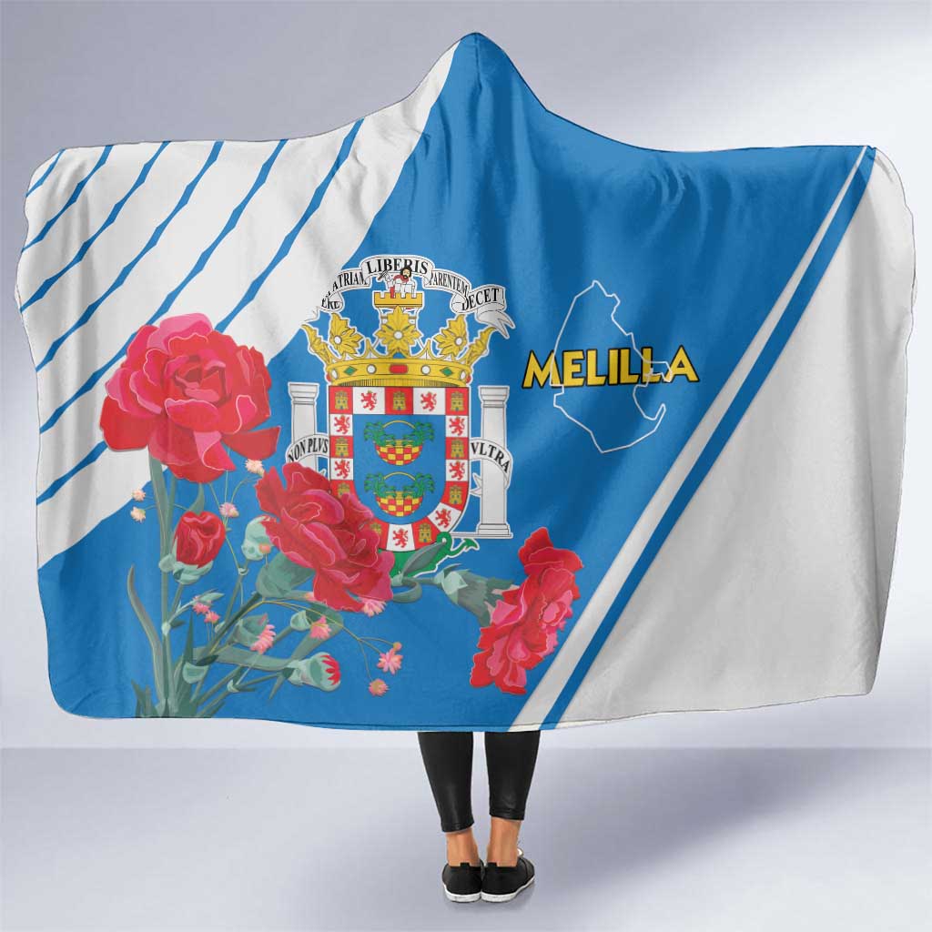 Melilla Hooded Blanket Coat Of Arms Red Carnation