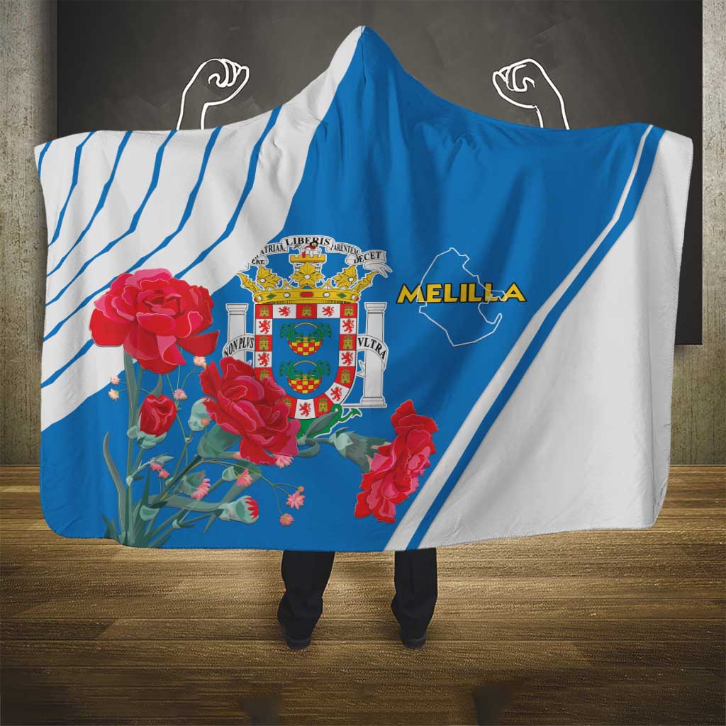 Melilla Hooded Blanket Coat Of Arms Red Carnation