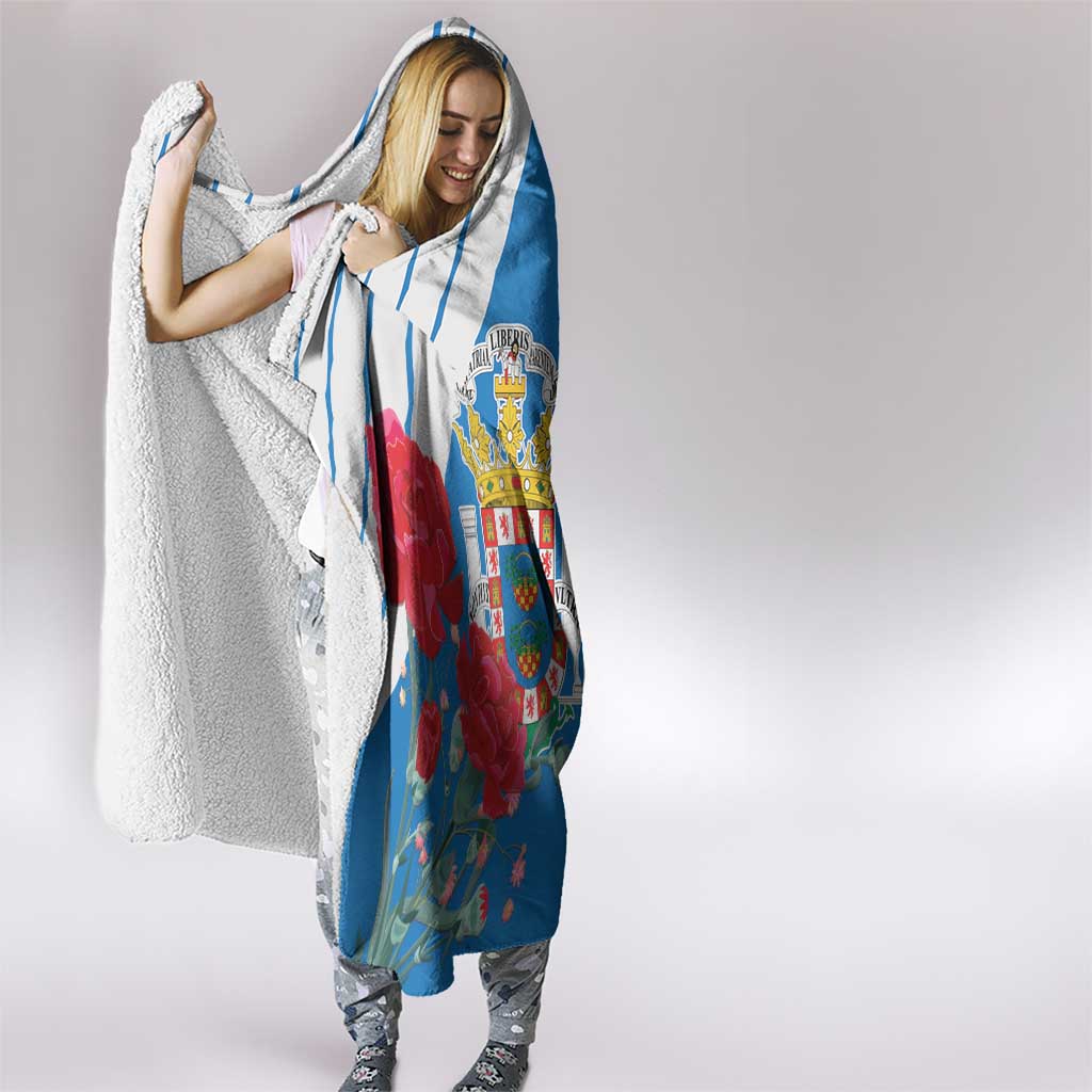 Melilla Hooded Blanket Coat Of Arms Red Carnation