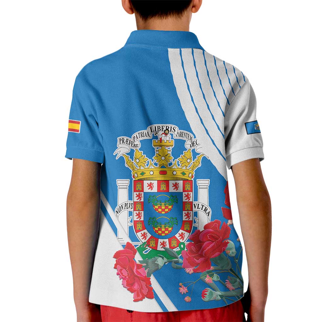 Melilla Kid Polo Shirt Coat Of Arms Red Carnation