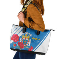 Melilla Leather Tote Bag Coat Of Arms Red Carnation