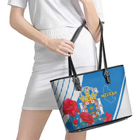 Melilla Leather Tote Bag Coat Of Arms Red Carnation