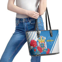 Melilla Leather Tote Bag Coat Of Arms Red Carnation