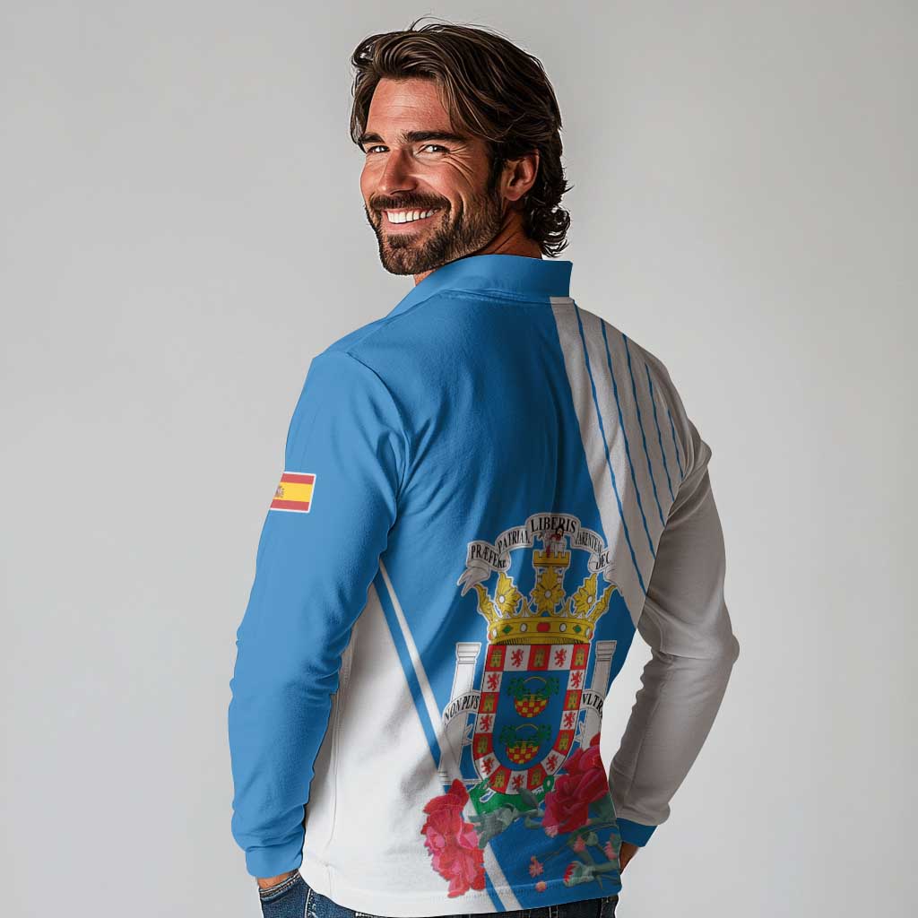 Melilla Long Sleeve Polo Shirt Coat Of Arms Red Carnation