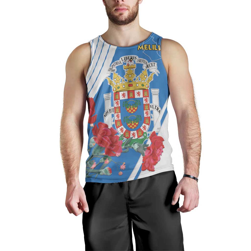 Melilla Men Tank Top Coat Of Arms Red Carnation