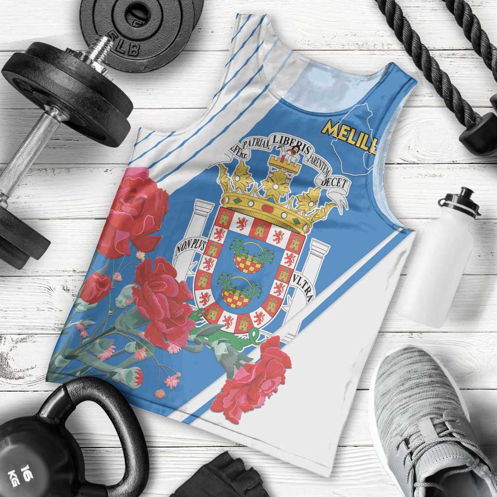 Melilla Men Tank Top Coat Of Arms Red Carnation