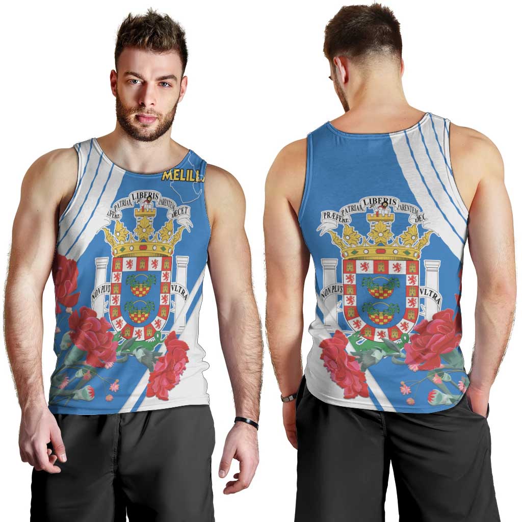 Melilla Men Tank Top Coat Of Arms Red Carnation