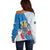 Melilla Off Shoulder Sweater Coat Of Arms Red Carnation