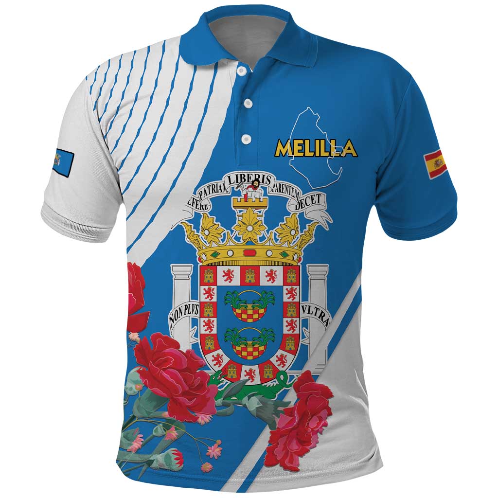 Melilla Polo Shirt Coat Of Arms Red Carnation