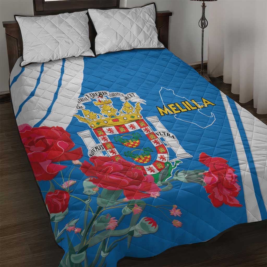 Melilla Quilt Bed Set Coat Of Arms Red Carnation