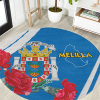Melilla Round Carpet Coat Of Arms Red Carnation