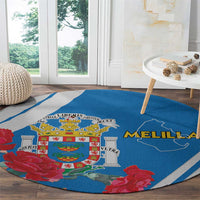 Melilla Round Carpet Coat Of Arms Red Carnation