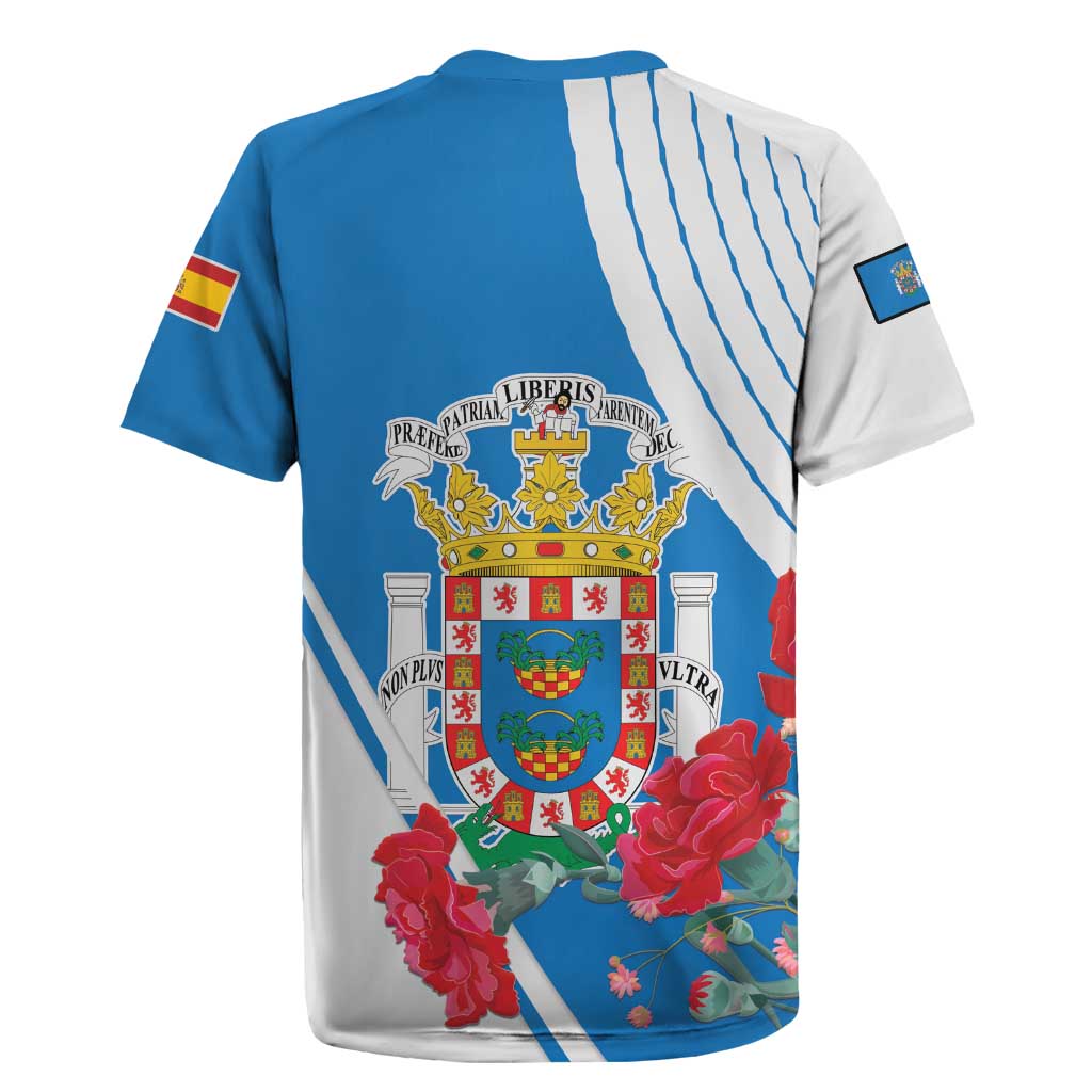 Melilla Rugby Jersey Coat Of Arms Red Carnation