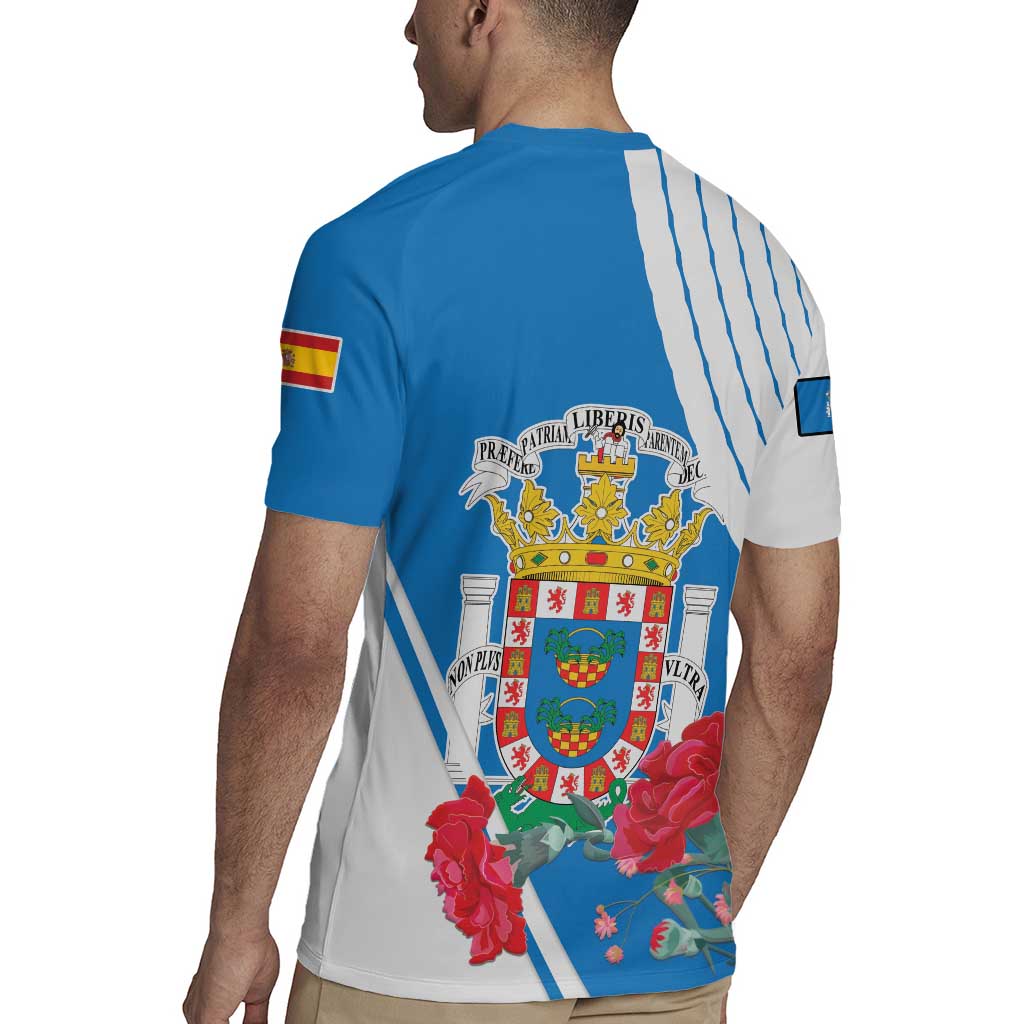 Melilla Rugby Jersey Coat Of Arms Red Carnation