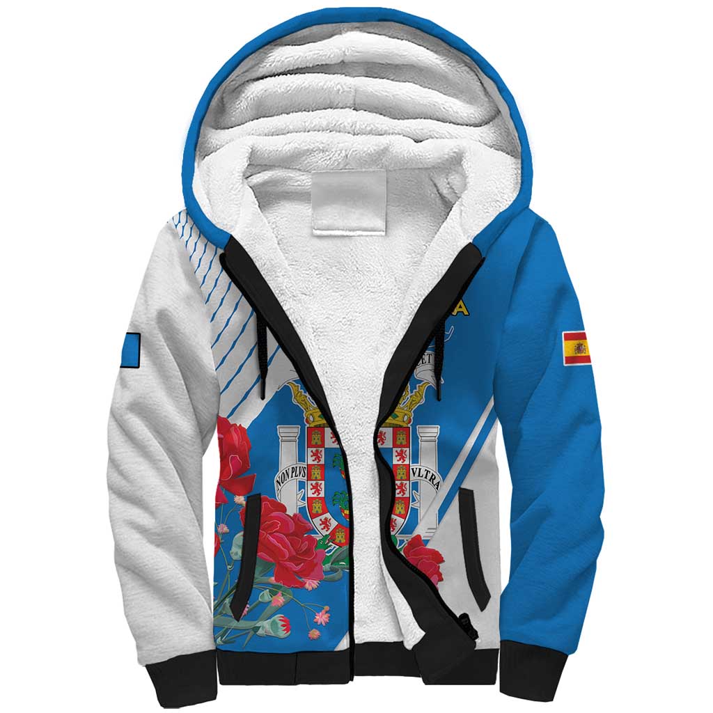 Melilla Sherpa Hoodie Coat Of Arms Red Carnation