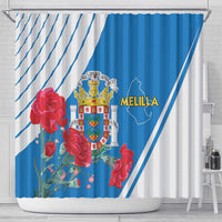 Melilla Shower Curtain Coat Of Arms Red Carnation
