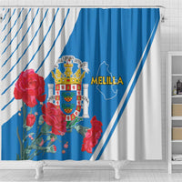 Melilla Shower Curtain Coat Of Arms Red Carnation