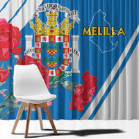 Melilla Window Curtain Coat Of Arms Red Carnation