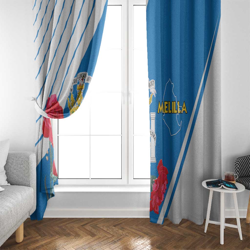 Melilla Window Curtain Coat Of Arms Red Carnation
