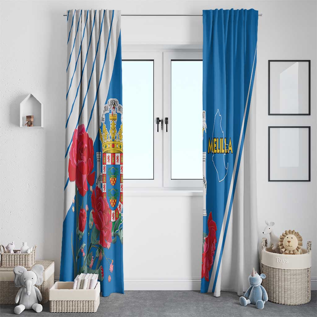 Melilla Window Curtain Coat Of Arms Red Carnation