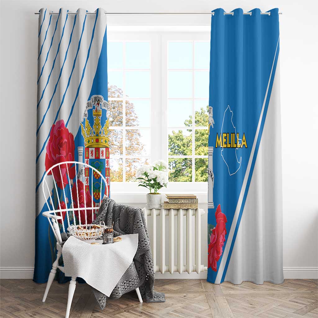 Melilla Window Curtain Coat Of Arms Red Carnation