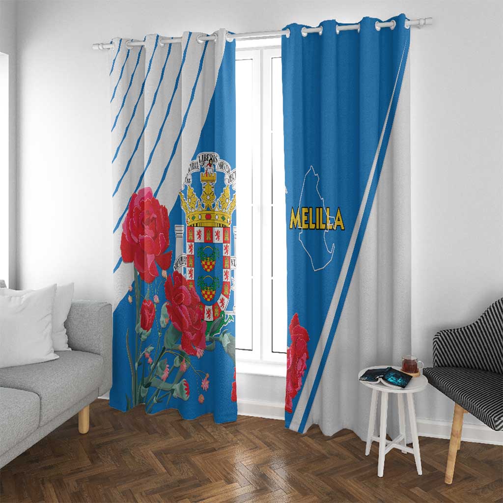 Melilla Window Curtain Coat Of Arms Red Carnation