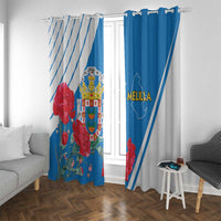 Melilla Window Curtain Coat Of Arms Red Carnation