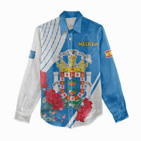 Melilla Women Casual Shirt Coat Of Arms Red Carnation