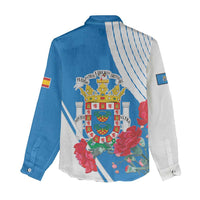 Melilla Women Casual Shirt Coat Of Arms Red Carnation