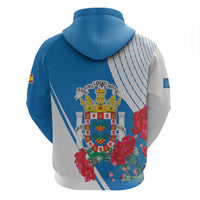 Melilla Zip Hoodie Coat Of Arms Red Carnation