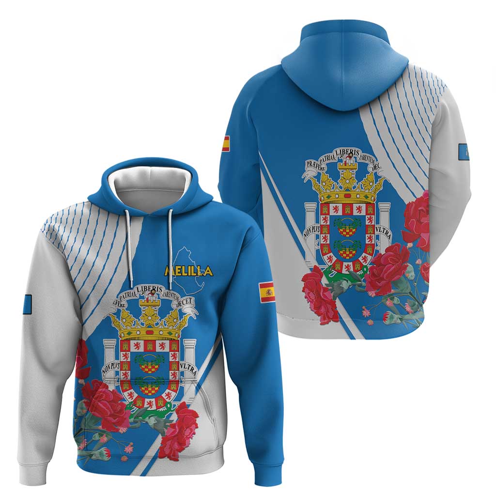 Melilla Zip Hoodie Coat Of Arms Red Carnation