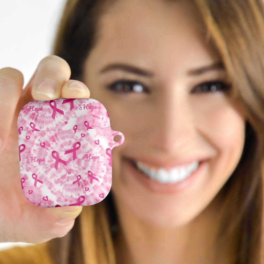 Breast Cancer Awareness Pink Ribbon AirPods Case Tie Dye Style - Wonder Print Shop