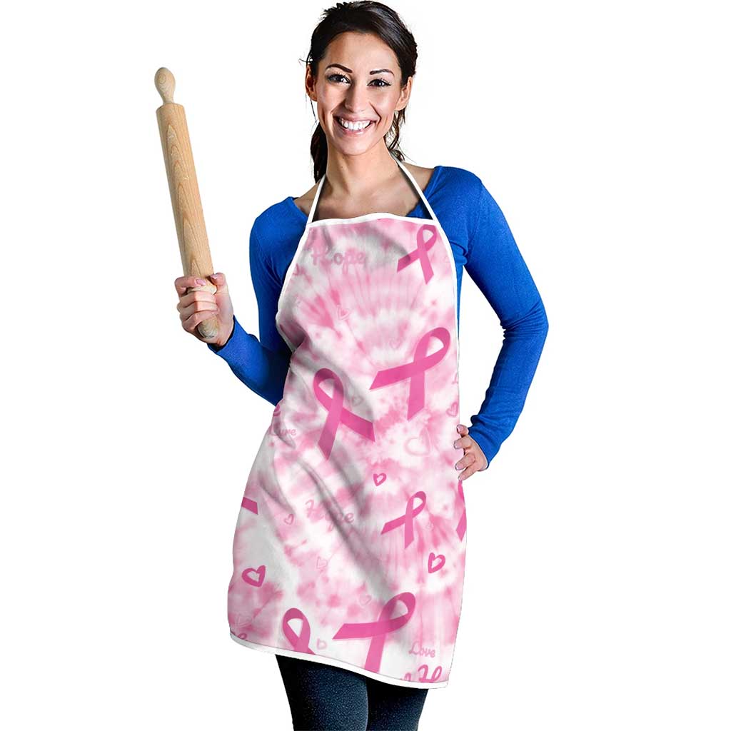 Breast Cancer Awareness Pink Ribbon Apron Tie Dye Style - Wonder Print Shop