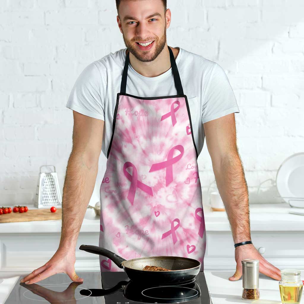Breast Cancer Awareness Pink Ribbon Apron Tie Dye Style - Wonder Print Shop