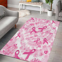 Breast Cancer Awareness Pink Ribbon Area Rug Tie Dye Style - Wonder Print Shop