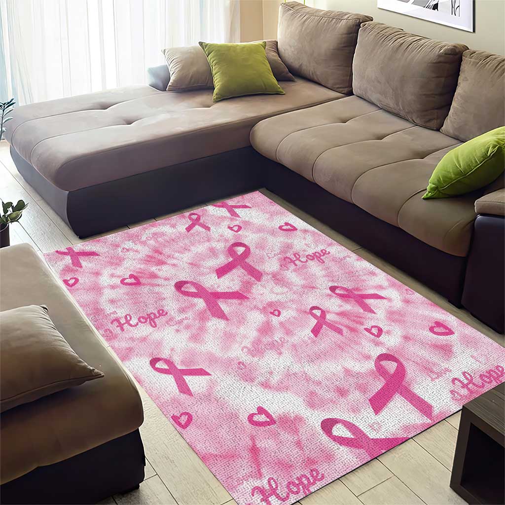 Breast Cancer Awareness Pink Ribbon Area Rug Tie Dye Style - Wonder Print Shop