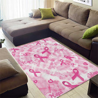 Breast Cancer Awareness Pink Ribbon Area Rug Tie Dye Style - Wonder Print Shop