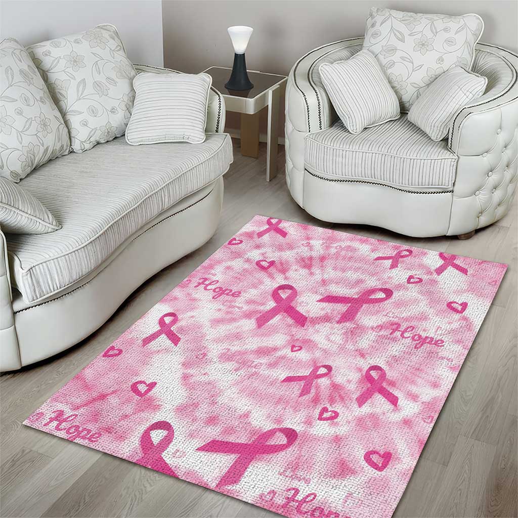 Breast Cancer Awareness Pink Ribbon Area Rug Tie Dye Style - Wonder Print Shop