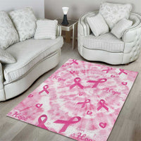 Breast Cancer Awareness Pink Ribbon Area Rug Tie Dye Style - Wonder Print Shop