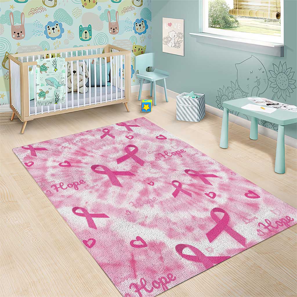 Breast Cancer Awareness Pink Ribbon Area Rug Tie Dye Style - Wonder Print Shop