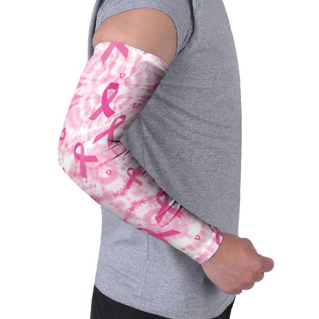 Breast Cancer Awareness Pink Ribbon Arm Sleeves Tie Dye Style - Wonder Print Shop