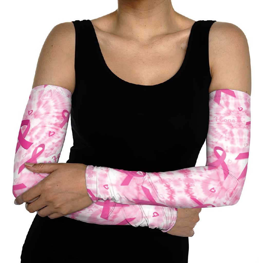 Breast Cancer Awareness Pink Ribbon Arm Sleeves Tie Dye Style - Wonder Print Shop