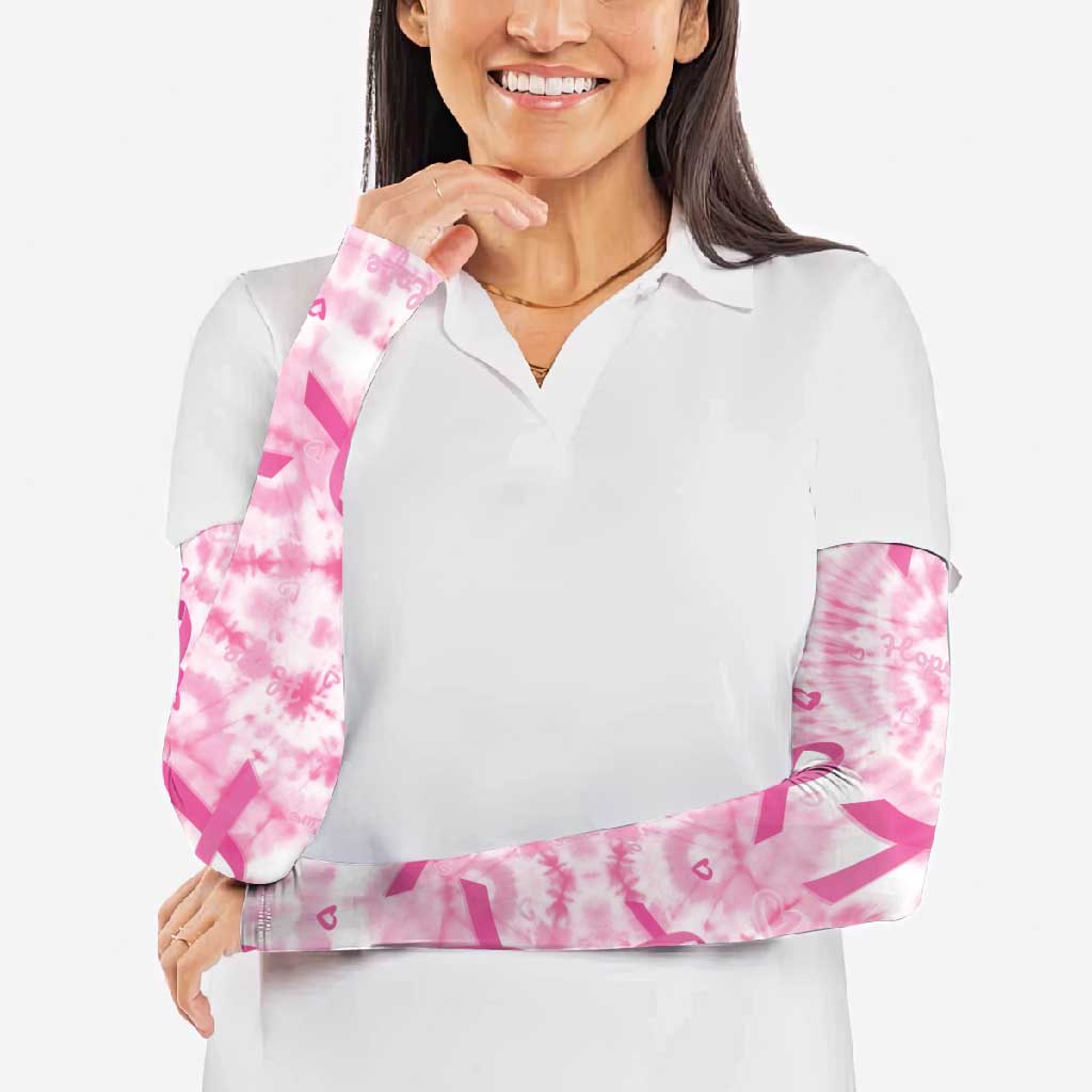 Breast Cancer Awareness Pink Ribbon Arm Sleeves Tie Dye Style - Wonder Print Shop