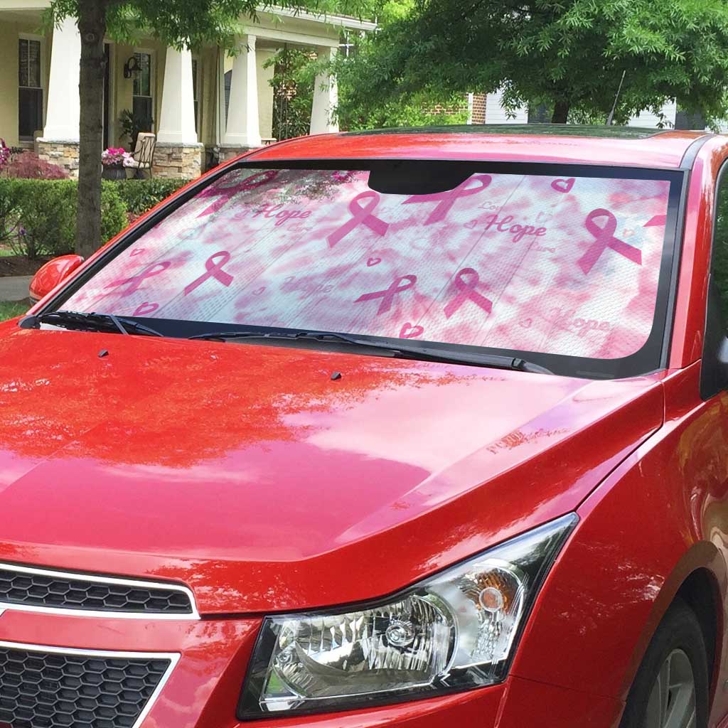 Breast Cancer Awareness Pink Ribbon Auto Sun Shade Tie Dye Style - Wonder Print Shop