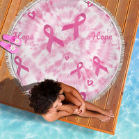 Breast Cancer Awareness Pink Ribbon Beach Blanket Tie Dye Style - Wonder Print Shop